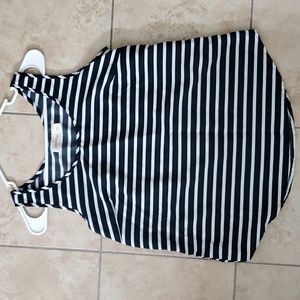 Faded Glory Dark Navy Stripe Sleeveless Blouse size S
